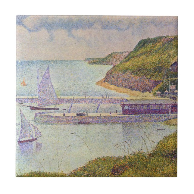 Azulejo De Cerâmica Georges Seurat - Port-en-Bessin em High Tide (Frente)