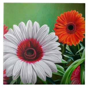 Azulejo De Cerâmica Gerbera Daisy Decorative Floral Cerâmica Azulejo