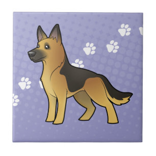 Azulejo De Cerâmica German shepherd dos desenhos animados