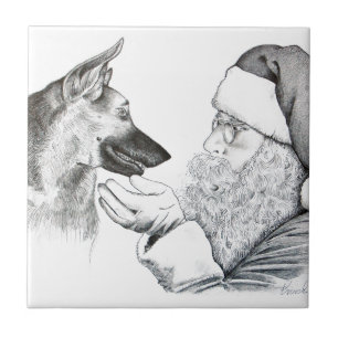 Azulejo De Cerâmica GERMAN SHEPHERD e PAPAIS NOEIS