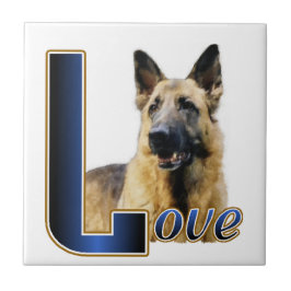 Azulejo De Cerâmica German shepherd Love