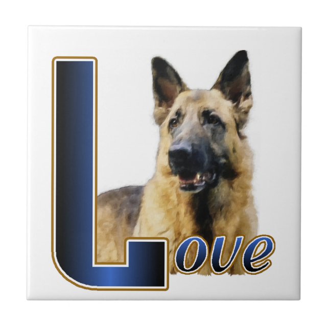 Azulejo De Cerâmica German shepherd Love (Frente)