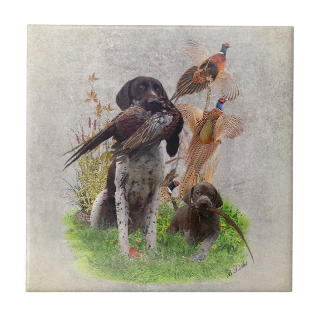 Azulejo De Cerâmica German Shorthaired Pointers (GSP) Gift Box (Frente)