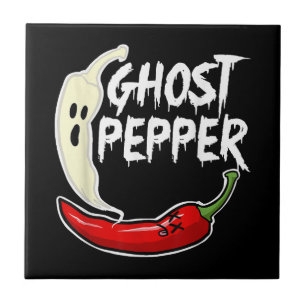 Azulejo De Cerâmica Ghost Pepper Funny Spicy Hot Halloween Peppe