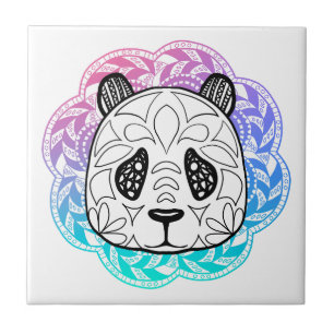 Azulejo De Cerâmica Giant Panda Mandala