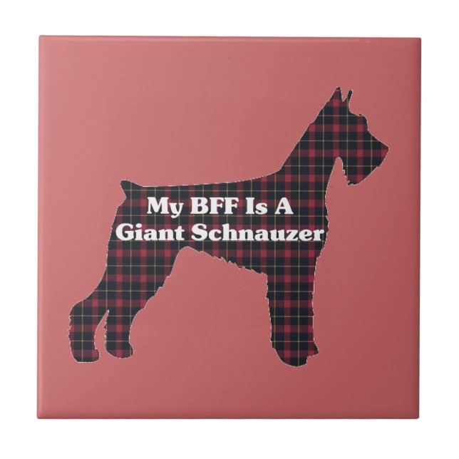 Azulejo De Cerâmica Giant Schnauzer BFF (Frente)