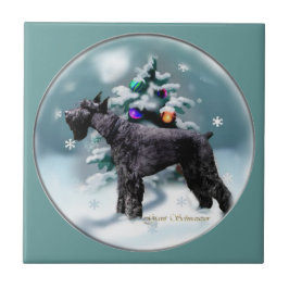 Azulejo De Cerâmica Giant Schnauzer Natal