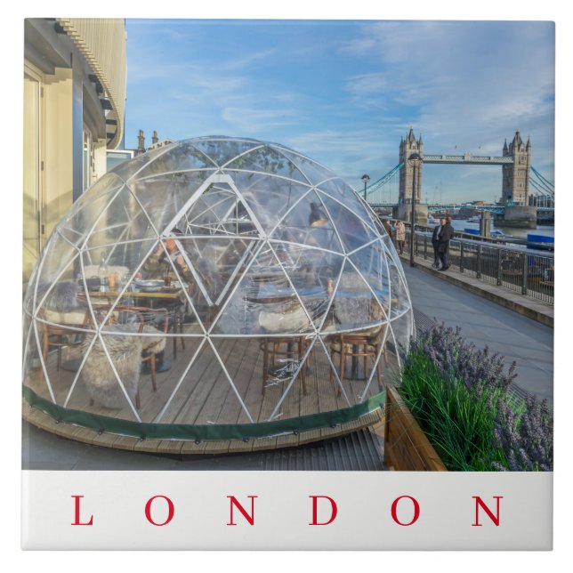 Azulejo de cerâmica gigante de Londres igloo view (Frente)