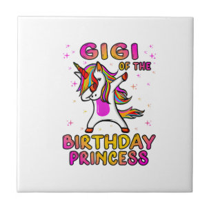 Azulejo De Cerâmica Gigi da Menina Princesa de Aniversário - Vovó Dabb