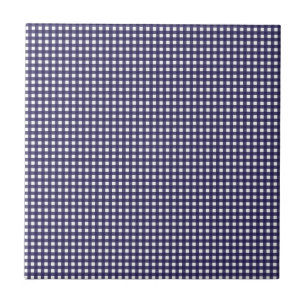 Azulejo De Cerâmica Gingham Marinho e Branco