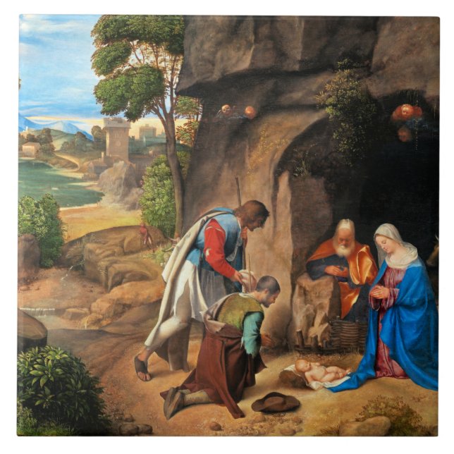 Azulejo De Cerâmica Giorgione - The Adoration of the Shepherds (Frente)