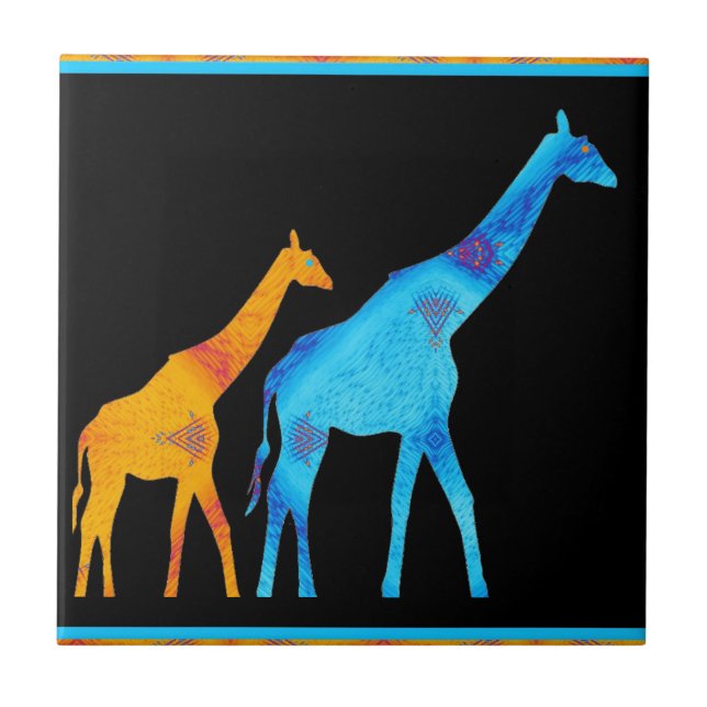 Azulejo De Cerâmica Girafa (Frente)