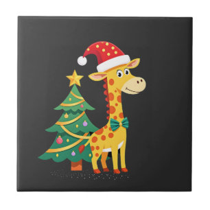 Azulejo De Cerâmica Girafa de Homem de Biscoito de Gengibre Chapéu de