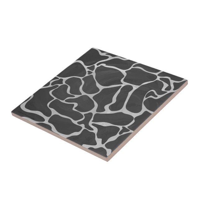 Azulejo De Cerâmica Giraffe Black and Light Cinza (Lateral)