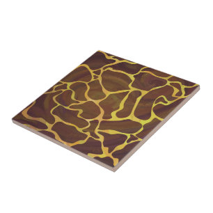 Azulejo De Cerâmica Giraffe Brown e Impressão Amarelo