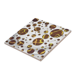 Azulejo De Cerâmica Giraffe Brown e Impressão Amarelo