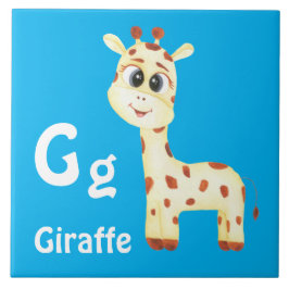 Azulejo De Cerâmica Giraffe personaliza ABC: Carta G - Adicionar seu n