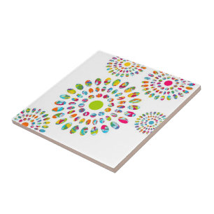 Azulejo De Cerâmica Girassóis abstrato modernos coloridos