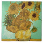 Azulejo De Cerâmica Girassóis de Vincent van Gogh |, 1888<br><div class="desc">Número de coleção da imagem:  BAL20294 girassóis,  1888 (óleo em canvas). Gogh,  óleos da camionete de Vincent 1853-90) (em canvas. Neue Pinakothek,  Munich,  Alemanha.  1888</div>