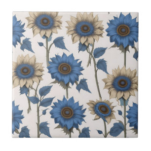 Azulejo De Cerâmica Girassóis florais do Vintage