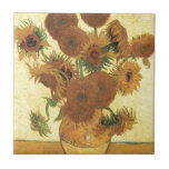 Azulejo De Cerâmica Girassóis por Van Gogh<br><div class="desc">Vida Estática: Vase com Quinze Girassóis Pintura por Vincent van Gogh Por expressionismo não é simplesmente uma forma de ver as coisas: é também uma forma de as fazer, de as pintar. Um expressionista não pinta "plano" e em tons puros - ele quebra seus tons e os aplica com uma...</div>