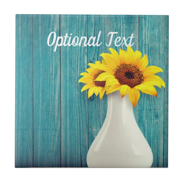 Azulejo De Cerâmica Girassóis Potentes (Frente)