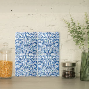 Azulejo De Cerâmica Girassol Azul com Uvas William Morris