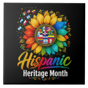 Azulejo De Cerâmica Girassol Países Latinos Mês da Herança Hispânica