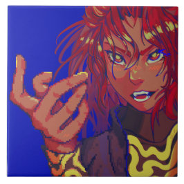 Azulejo De Cerâmica Girl changing pixelart