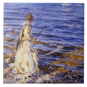 Azulejo De Cerâmica Girl Fisheries (por John Singer Sargent)