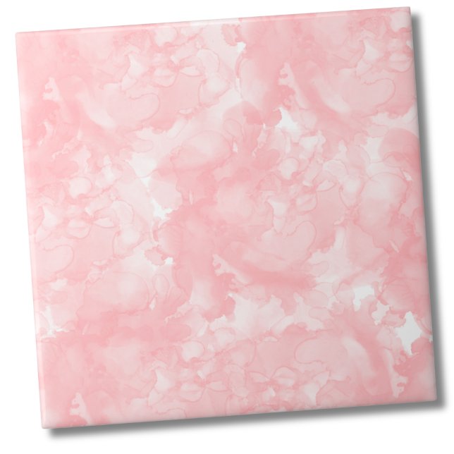 Azulejo De Cerâmica Girly Elegant Pink (Simple Modern Aesthetic Elegant Pink Watercolor ceramic tile)