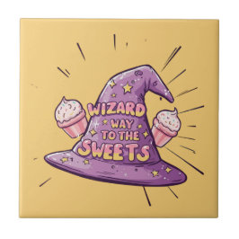 Azulejo De Cerâmica Girly Halloween - Wizard Way to the Sweets