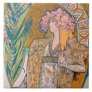 Azulejo De Cerâmica Gismonda, Sarah Bernhardt, Mucha