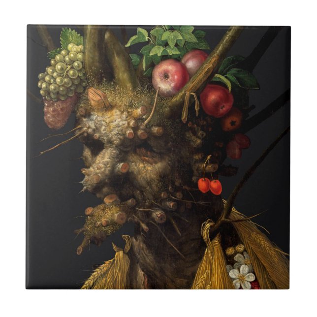 Azulejo De Cerâmica Giuseppe Arcimboldo - Quatro Assentos numa Cabeça (Frente)