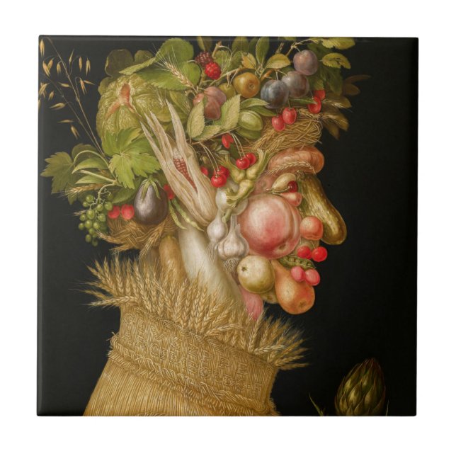 Azulejo De Cerâmica Giuseppe Arcimboldo - Verão (Frente)