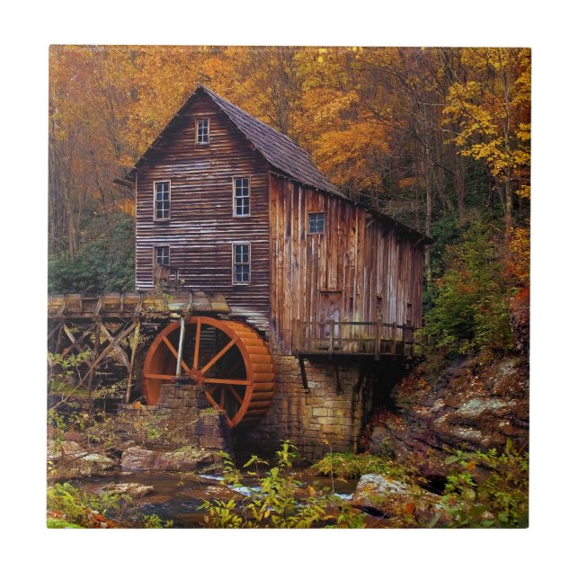 Azulejo De Cerâmica Glade Creek Grist Mill (Frente)