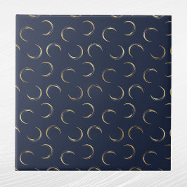 Azulejo De Cerâmica Glam Dourado Luas Marinho Azul