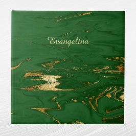 Azulejo De Cerâmica Glam Green Dourada Faux Marble