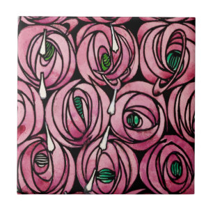 Azulejo De Cerâmica Glasgow Rosa - Charles Rennie Mackintosh