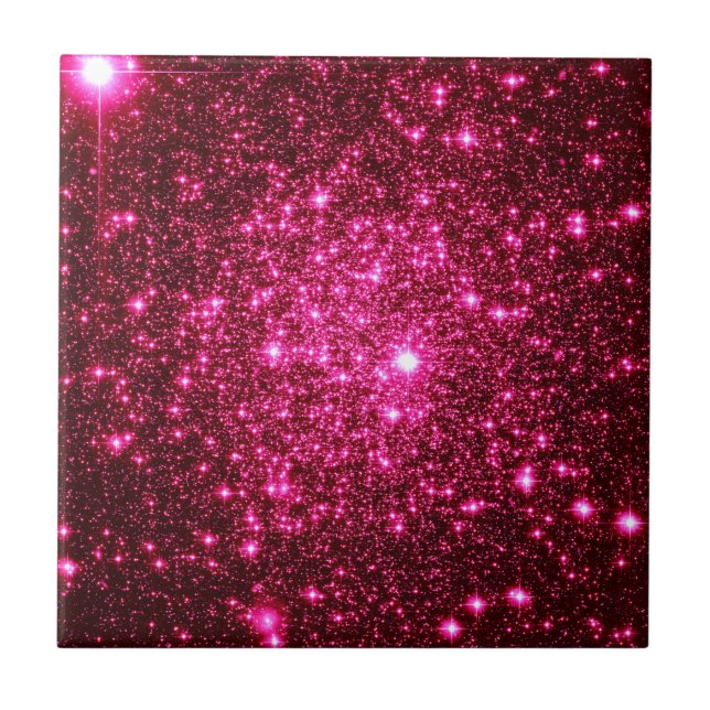 Azulejo De Cerâmica Glitter Astral Rosa Quente (Frente)