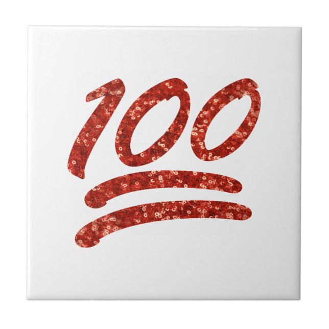Azulejo De Cerâmica glitter cem emoji (Frente)
