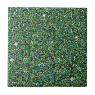 Azulejo De Cerâmica Glitter de Brilho Azul com Glitter Sparkle