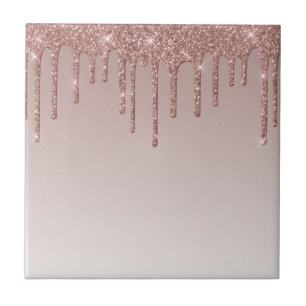 Azulejo De Cerâmica Glitter líquido de rosa Dourado