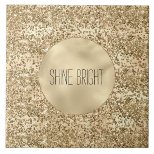Azulejo De Cerâmica Glitzy Dourado Brilho de Glitter Confetti