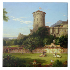 Azulejo De Cerâmica Glorioso Passado (Castelo Medieval e Cavaleiros Jo