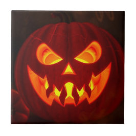 Azulejo De Cerâmica Glowing Jack-O-Lantern Halloween Ceramic Tile