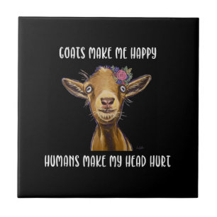 Azulejo De Cerâmica Goats Me Faz Feliz Capuz