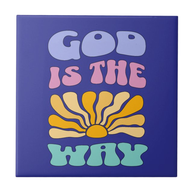 Azulejo De Cerâmica God is the Way (Frente)