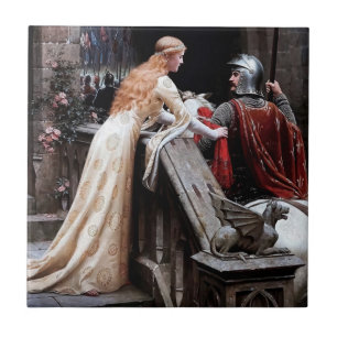 Azulejo De Cerâmica “Godspeed” Pintura Medieval por Edmund Blair Leigh