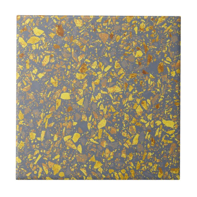 Azulejo De Cerâmica Gold Terrazzo Pattern (Frente)